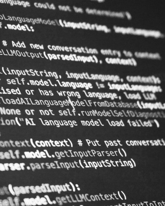 Code on a screen